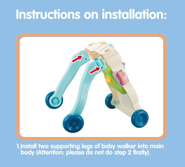 Cool Baby DY999S Baby Four Wheel Balance First Steps Car Early Educational Music Adjustable Baby Walker Kids Toddler Trolley Sit-to-Stand Walker - SW1hZ2U6NTkzMjMy