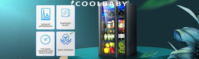 Cool Baby COOLBABY CZBX20 Household Wine Cooler Wine Cabinet Refrigerator Beverage Cooler Four-layer Mini Refrigerator Small Wine Cellar - SW1hZ2U6NTk3MzI1