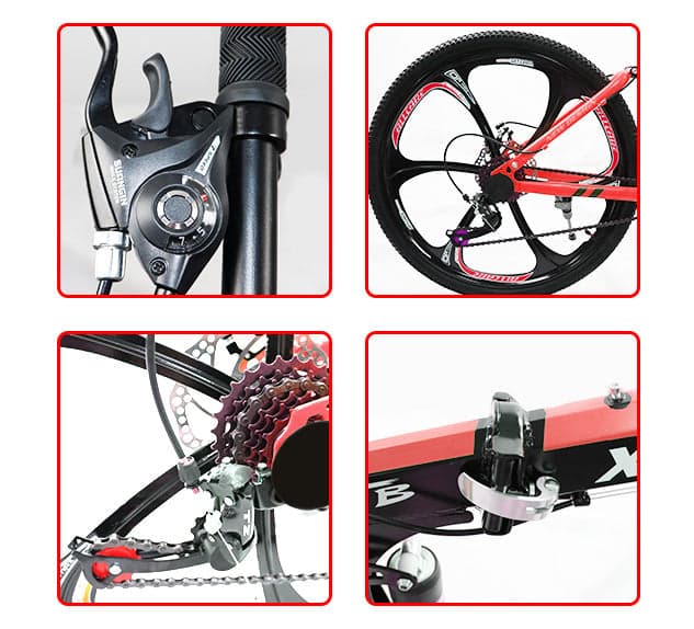 Cool Baby COOLBABY ZXCA5 Mountain Bike 26 inch Folding Bikes with Iron mountain frame, Featuring Magnesium alloy one-body wheel and 21 Speed Shifter