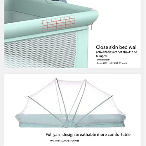 سرير اطفال متنقل قابل للطي والتفكيك مع مفصلات تعديل الارتفاع عادي وهزاز كول بيبي Coolbaby Portable Removable Crib Folding Adjustable Height Spliced-Size Crib Baby Crib