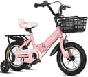 Cool Baby COOLBABY YL66 Kids Bike with Hand Brake and Basket for Ages 3-12 Years, 12/16 Inch Children Bikes Bicycles with Training Wheels and Fenders