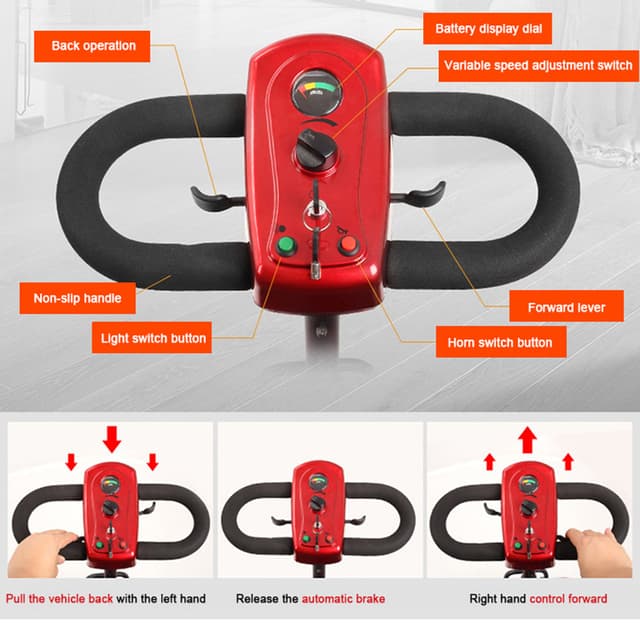 كرسي متحرك كهربائي لذوي الإحتياجات الخاصة رباعي العجلات 190 كيلوغرام 250 واط كوول بيبي COOLBABY X-01 Golf Cart Electric Adult Mobility Scooter Trolley