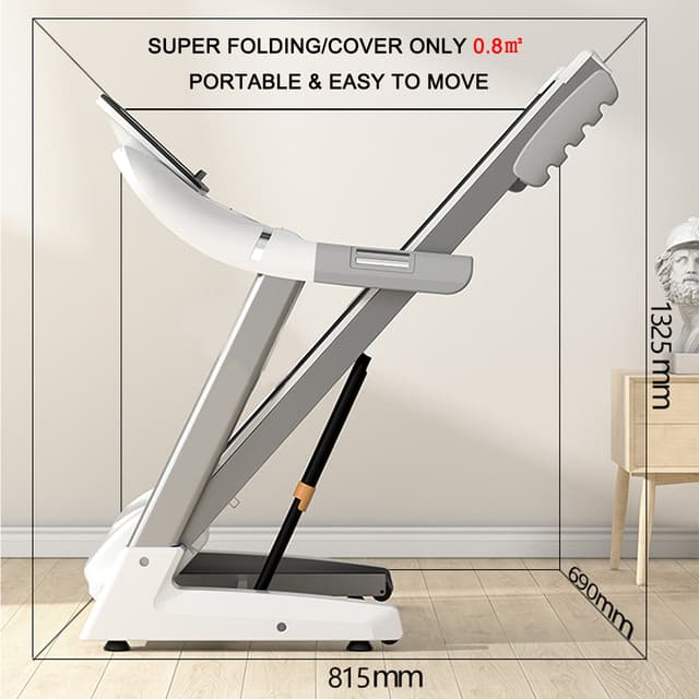 Cool Baby COOLBABY PBJ23 Fitness Automatic Treadmill - Foldable Motorized Walking & Running Machine - with 10 inch Touchscreen & Auto Incline