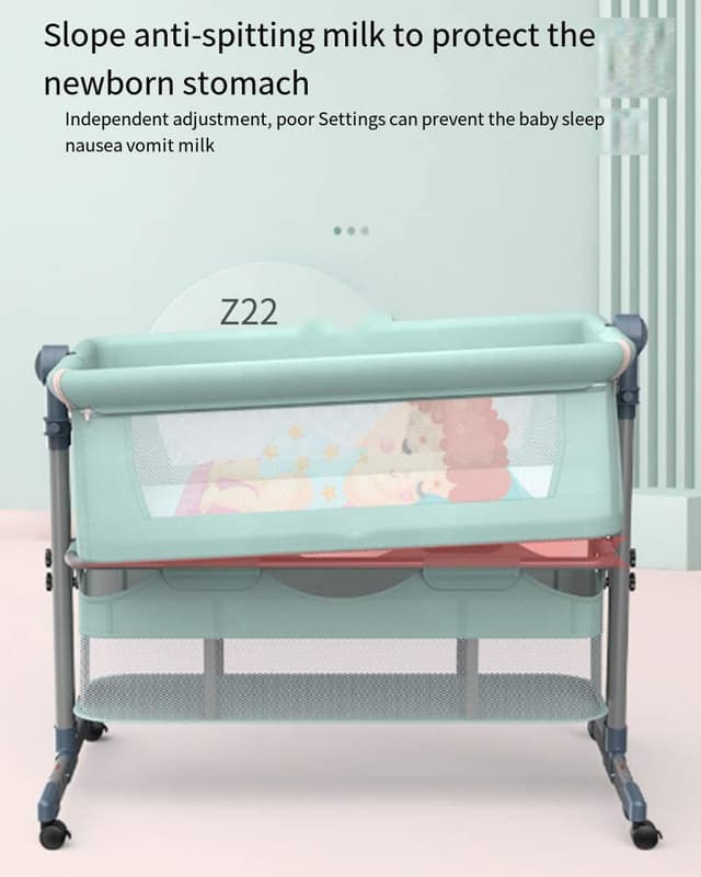 سرير اطفال متنقل قابل للطي والتفكيك مع مفصلات تعديل الارتفاع عادي وهزاز كول بيبي Coolbaby Portable Removable Crib Folding Adjustable Height Spliced-Size Crib Baby Crib