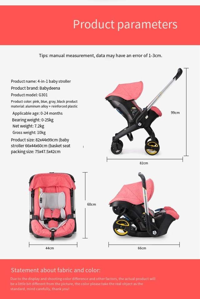 Cool Baby COOLBABY ETAQY01 Baby stroller car seat two-way baby carrier rocking chair cradle four-in-one stroller portable stroller foldable suspension wheel