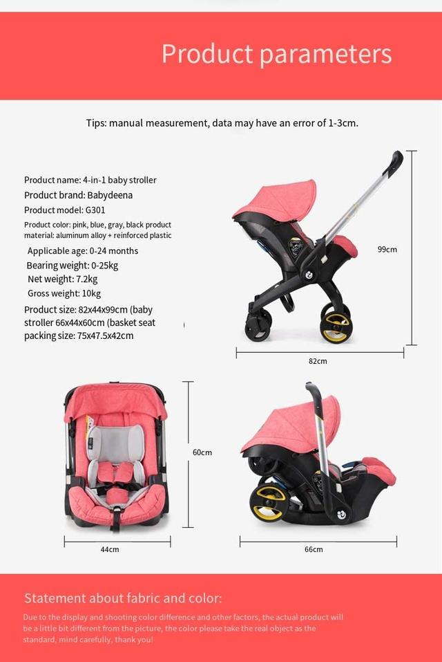 Cool Baby COOLBABY ETAQY01 Baby stroller car seat two-way baby carrier rocking chair cradle four-in-one stroller portable stroller foldable suspension wheel - SW1hZ2U6NTkxNjM5