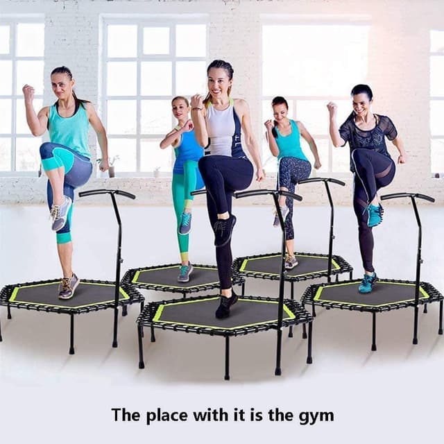 ترامبولين للكبار 45 انش مع مسند COOLBABY Gym Hexagonal Fitness Trampoline