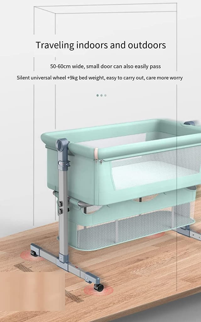 سرير اطفال متنقل قابل للطي والتفكيك مع مفصلات تعديل الارتفاع عادي وهزاز كول بيبي Coolbaby Portable Removable Crib Folding Adjustable Height Spliced-Size Crib Baby Crib