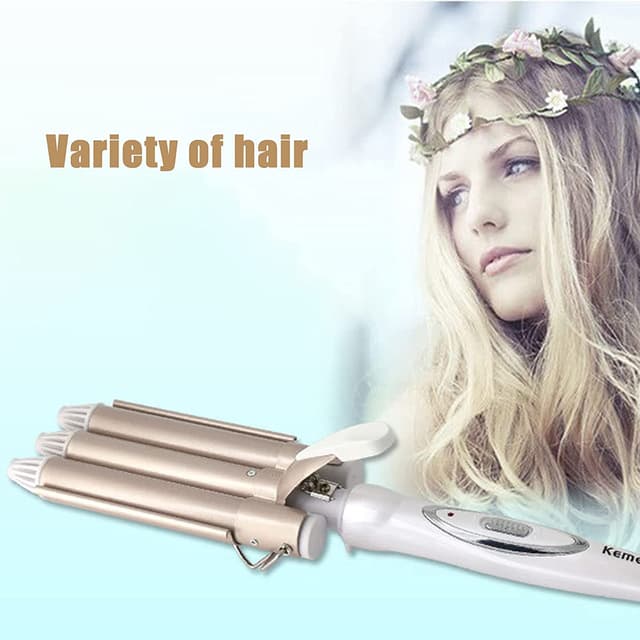 جهاز تكسير الشعر 3 أنابيب كيمي Kemei 3 Tubes Professional Hair Curler