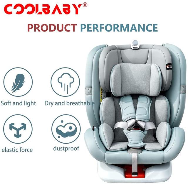 Cool Baby COOLBABY ETAQY02 child car seat for baby infant 0-4-12 years old universal rotatable two-way installation can sit and lie down - SW1hZ2U6NTkyMDE5