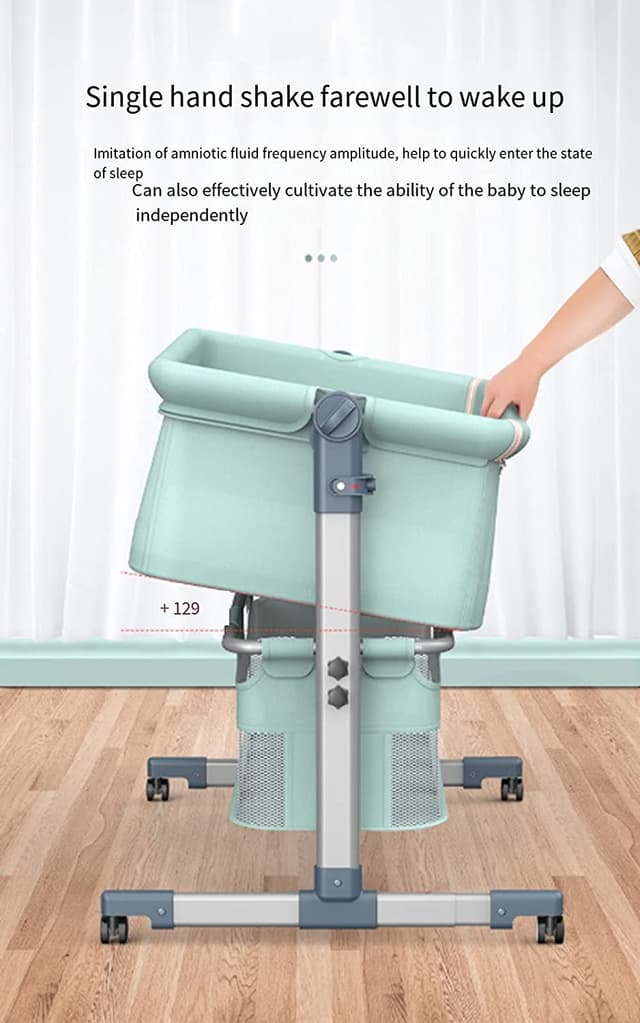 سرير اطفال متنقل قابل للطي والتفكيك مع مفصلات تعديل الارتفاع عادي وهزاز كول بيبي Coolbaby Portable Removable Crib Folding Adjustable Height Spliced-Size Crib Baby Crib