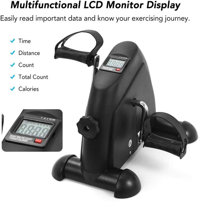Cool Baby COOLBABY JSC01 Mini Foot Exercise Machine LCD Display Black, Resistance Adjustable Indoor Cycling Feet, Suitable For Home Office Gym - SW1hZ2U6NTk1Nzc0