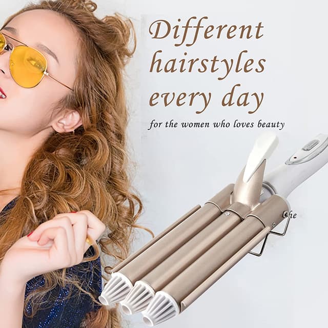 جهاز تكسير الشعر 3 أنابيب كيمي Kemei 3 Tubes Professional Hair Curler
