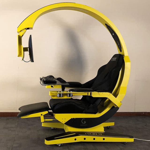 كرسي قيمنق إحترافي بمكبرات صوت INGREM YXC1A Coding Cabin Computer Cockpit Fat House Happy Chair - COOLBABY