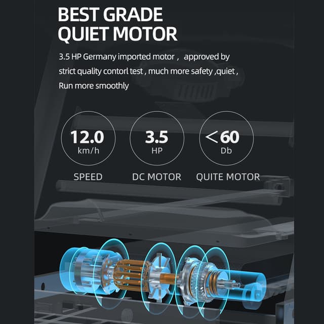 Cool Baby COOLBABY PBJ23 Fitness Automatic Treadmill - Foldable Motorized Walking & Running Machine - with 10 inch Touchscreen & Auto Incline