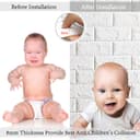 Cool Baby COOLBABY QZ10P 10PC 3D Wall Sticker Self-Adhesive Wall Panels Waterproof PE Foam White Wallpaper for Living Room TV Wall and Home Decor