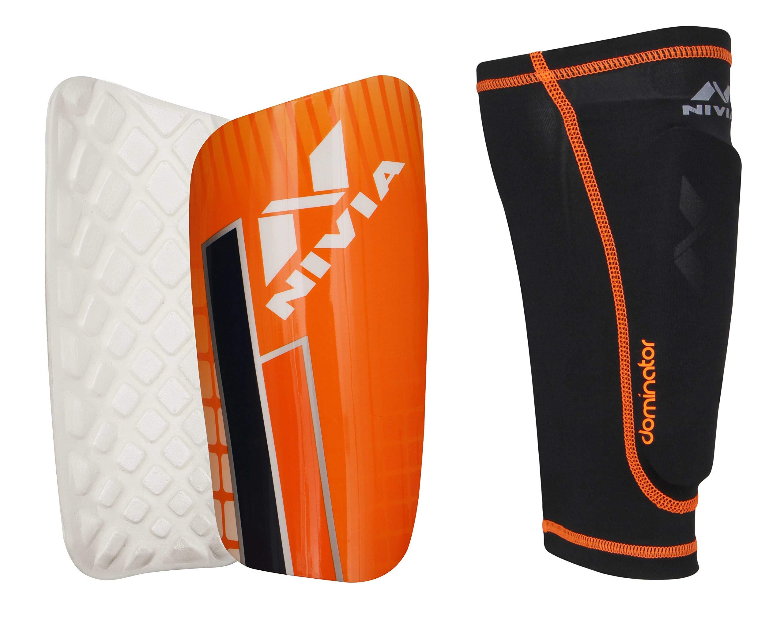 واقي قصبة القدم (شنجارد) M - أسود وبرتقالي NIVIA DOMINATOR SHIN GUARD WITH SLEEVE