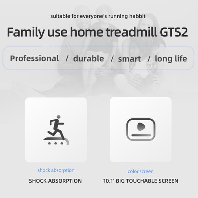 Cool Baby COOLBABY PBJ23 Fitness Automatic Treadmill - Foldable Motorized Walking & Running Machine - with 10 inch Touchscreen & Auto Incline