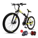 Cool Baby COOLBABY ZXCA2 Mountain Bike 26 inch Folding Bikes with Iron mountain frame, Featuring 30-knife rim and 21 Speed Shifter, Anti-Slip Bicycles（Gifts: helmets and gloves）