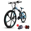 Cool Baby COOLBABY ZXCA5 Mountain Bike 26 inch Folding Bikes with Iron mountain frame, Featuring Magnesium alloy one-body wheel and 21 Speed Shifter