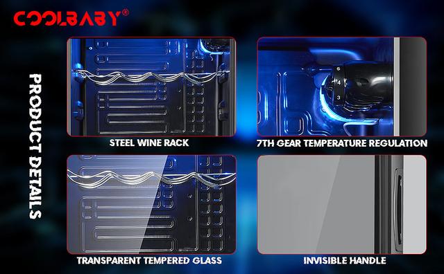 Cool Baby COOLBABY CZBX20 Household Wine Cooler Wine Cabinet Refrigerator Beverage Cooler Four-layer Mini Refrigerator Small Wine Cellar - SW1hZ2U6NTk3MzI5