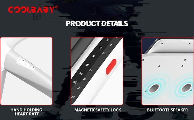 سير كهربائي 14.8 كم بالساعة 4 حصان 150 كيلو قابل للطي مكبر صوت هاي فاي كوول بيبي COOLBABY PBJ27 Fitness Automatic Motorized Treadmill