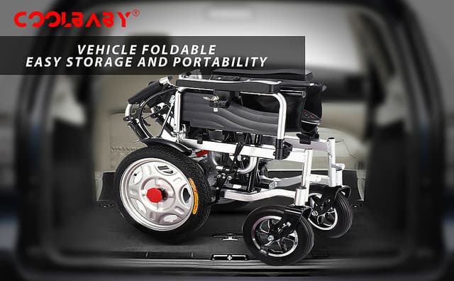 Cool Baby COOLBABY DDLY02 Electric Power Wheelchair Can Fold Lightweight Elderly Disabled Intelligent Adjustment Automatic Full-lying Electric Wheelchair