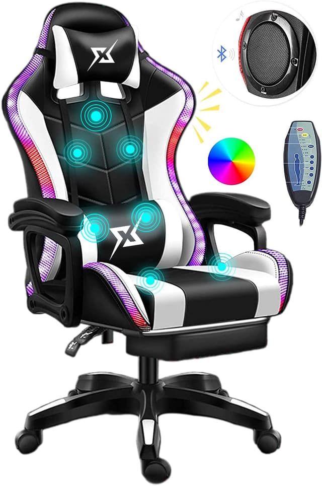 Cool Baby COOLBABY YXY815 Gaming Chair Racing Chair,Ergonomic Office Massage Chair,Lumbar Support and Adjustable Back Bench