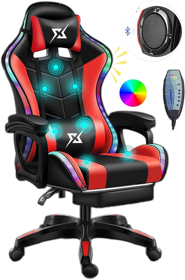 Cool Baby COOLBABY YXY815 Gaming Chair Racing Chair,Ergonomic Office Massage Chair,Lumbar Support and Adjustable Back Bench