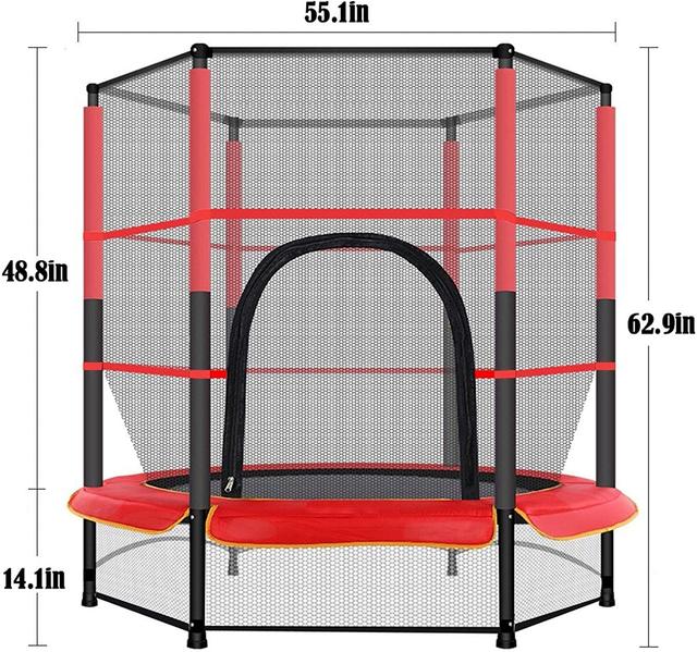 Cool Baby COOLBABY BBC02 5 FT Kids Trampoline | Heavy Duty Frame Round Fitness Trampoline with Built-in Zipper