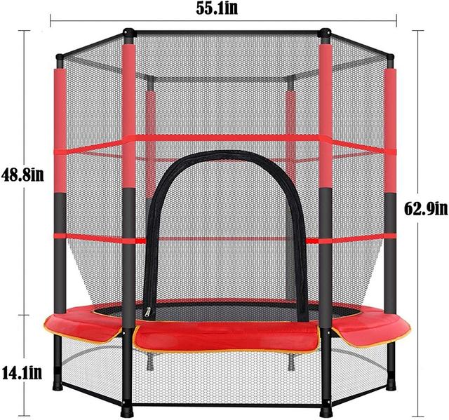 ترامبولين مع شبكة حماية COOLBABY 5 FT Kids Trampoline - SW1hZ2U6NTkyMjgx