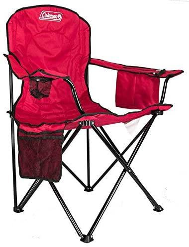 Coleman CHAIR ADULT QUAD W/COOLER RED - SW1hZ2U6NTc3ODAw