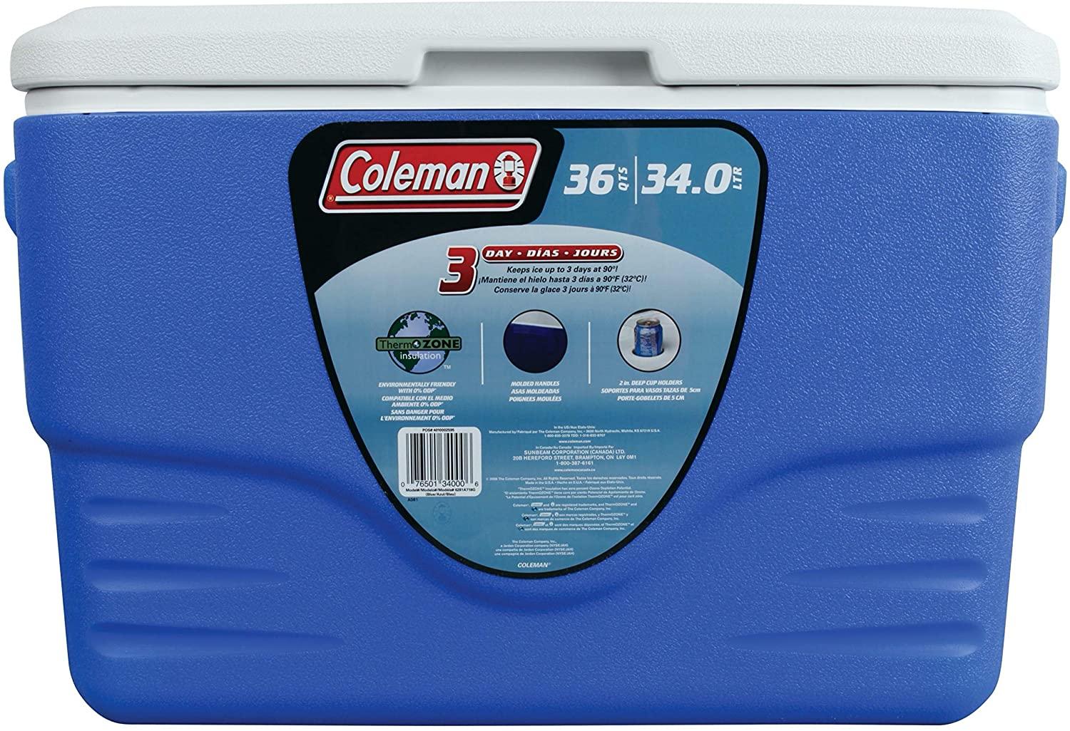 COLEMAN 36 QT COOLER BLUE