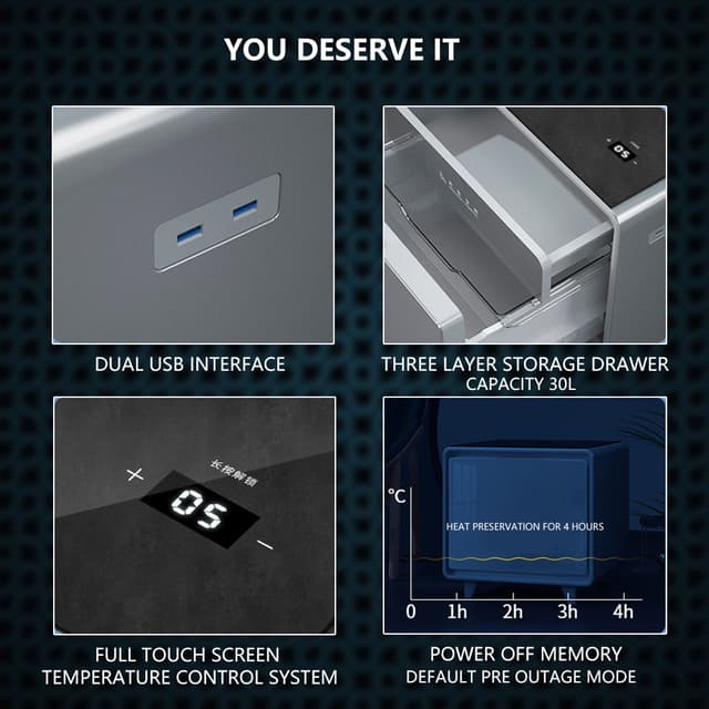 طاولة ثلاجة لغرف القيمنق - 30 لتر  Smart Coffee Table Minibar Ice Bar Sofa Corner Cabinet  With Wireless Charging & USB - COOLBABY