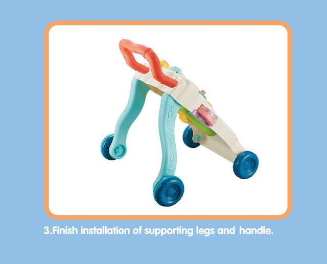 مشاية اطفال تفاعلية أبيض وأزرق كول بيبي Cool Baby DY999S Baby Four Wheel Balance First Steps Car Early Educational Music Adjustable