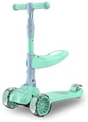 COOLBABY JSMG 3Wheel Scooter, Movable And Adjustable Seat, LED Flash PU Wheel