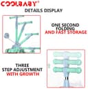 COOLBABY JSMG 3Wheel Scooter, Movable And Adjustable Seat, LED Flash PU Wheel