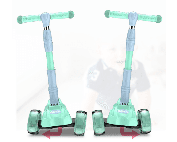 COOLBABY JSMG 3Wheel Scooter, Movable And Adjustable Seat, LED Flash PU Wheel