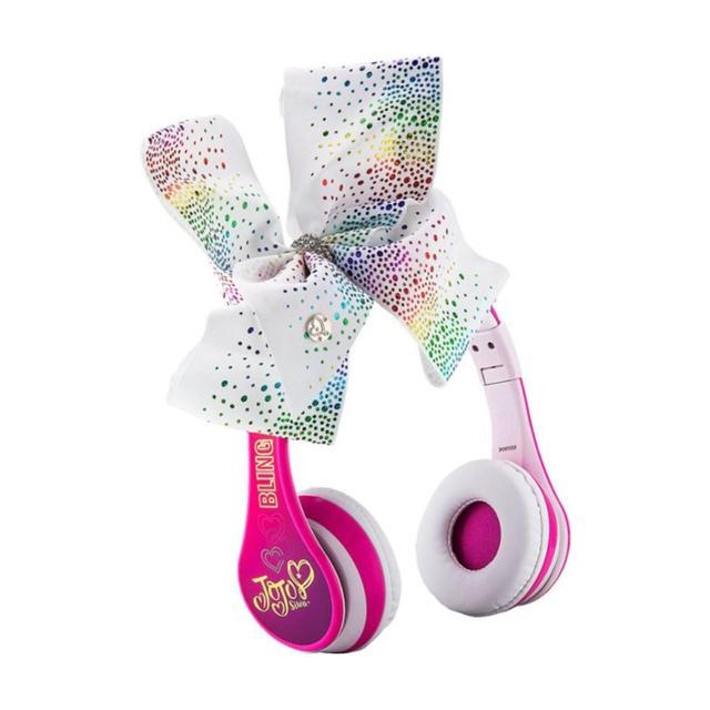 KIDdesigns Jojo Siwa Kid Safe Wireless Bluetooth Kids Headphones - White/Pink - SW1hZ2U6NTc5MDYy