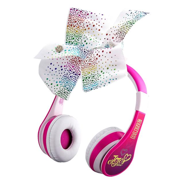 KIDdesigns Jojo Siwa Kid Safe Wireless Bluetooth Kids Headphones - White/Pink - SW1hZ2U6NTc5MDY0