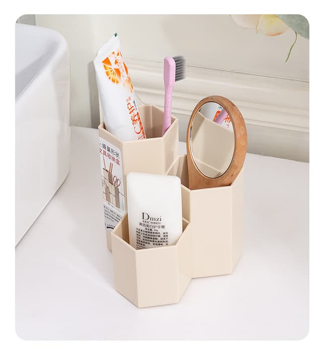 منظم مكتبي بلاستيك كول بيبي Cool Baby WJ15-3-6061-ZAA Large Capacity Desk Pen Holder Pencil Makeup Storage Box Desktop Organizer Stand Case School Office Stationery