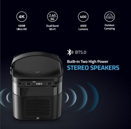 بروجكتر سنيمائي محمول من بورولوجي الكندية Powerology 4K Portable Projector