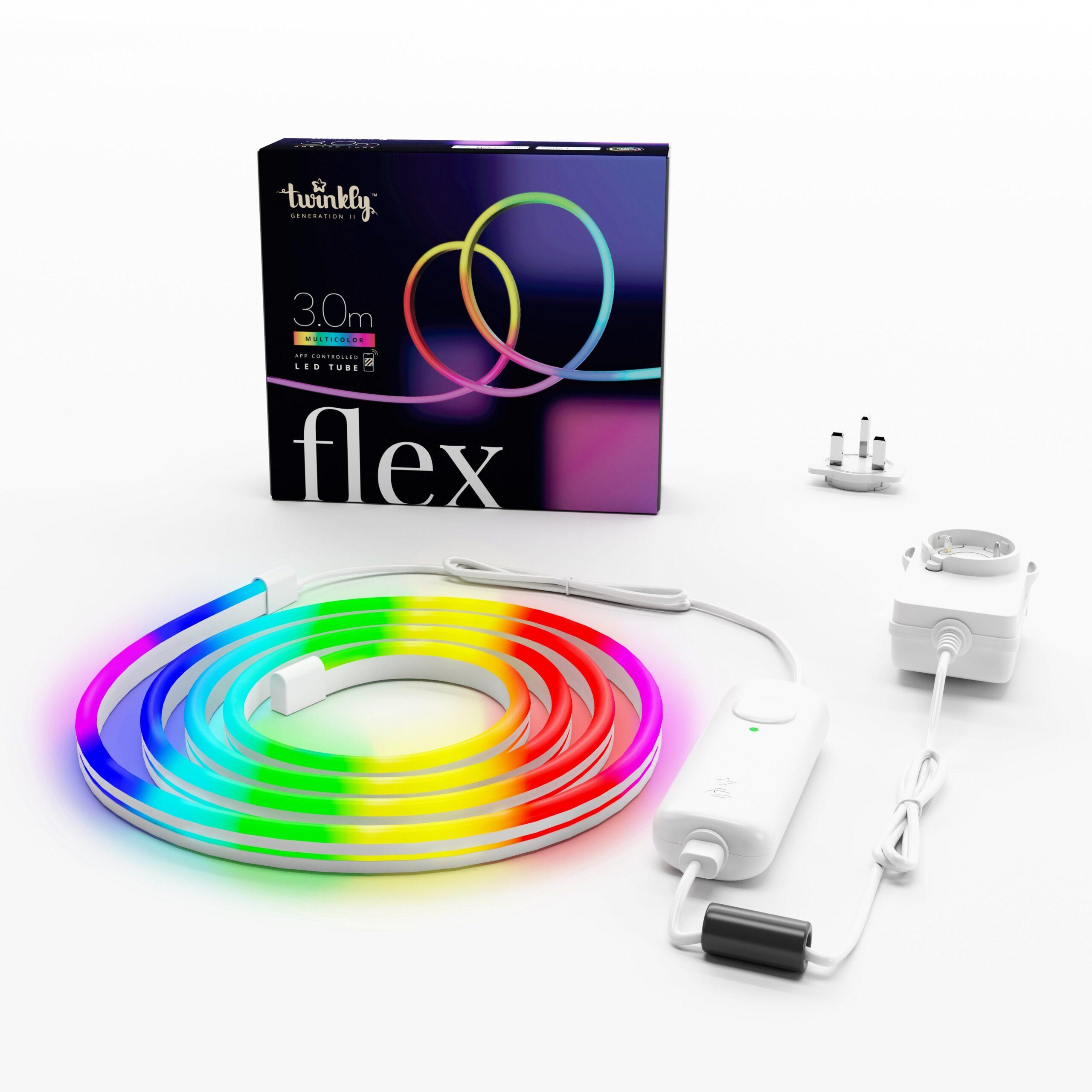 TWINKLY FLEX Starter Kit 3M - 300 LEDs RGB LightApp-Controlled Flexible Light Tube Gen II - White