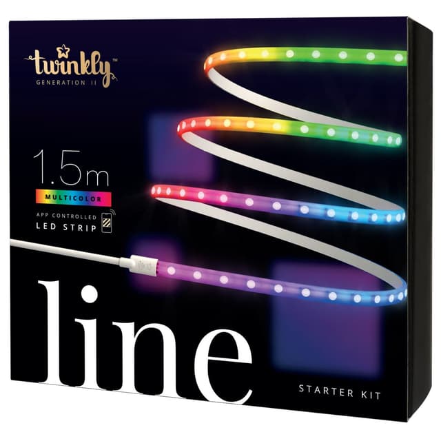 TWINKLY LINE Starter Kit - 1.5M 90 LEDs RGB App-Controlled Adhesive + Magnetic LED Light Strip Gen II - White