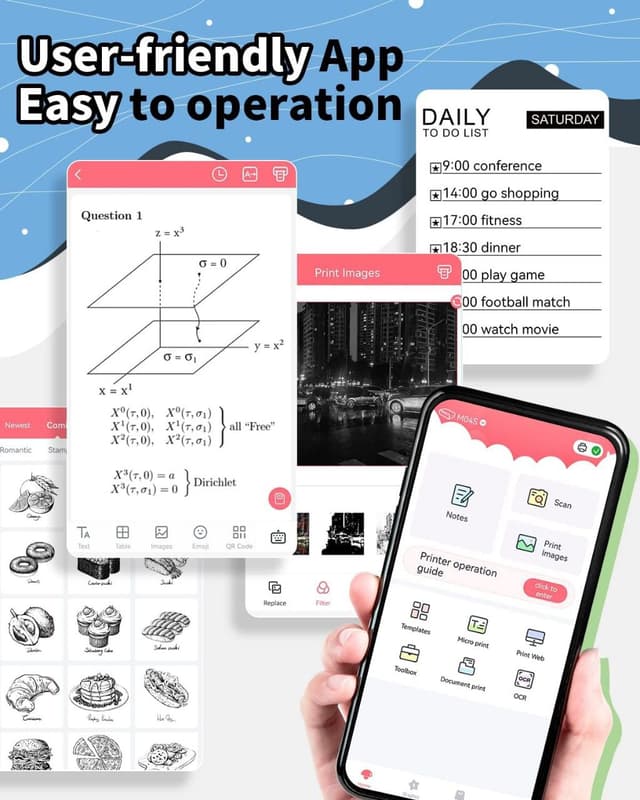 طابعة حرارية صغيرة بالبلوتوث مع تطبيق ذكي Phomemo M04S Bluetooth Portable-Wireless Thermal Printer