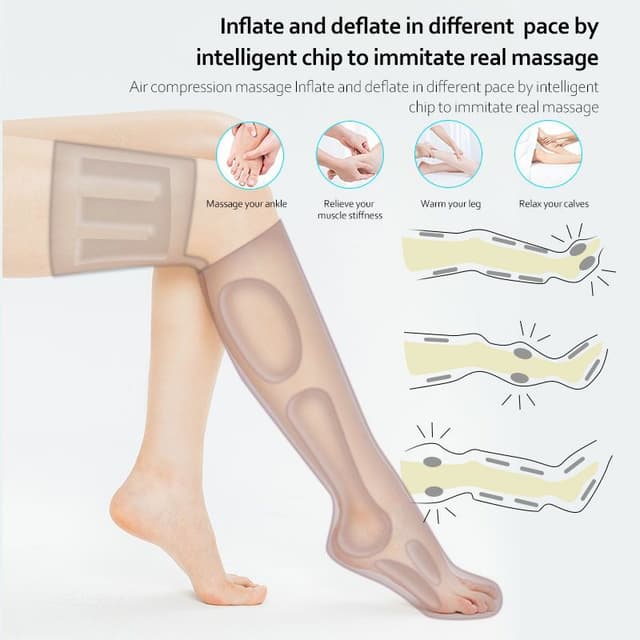 جهاز مساج الأرجل (الأقدام) الإحترافي Portable Air Relax Vibration Full Leg Foot Massager Machine