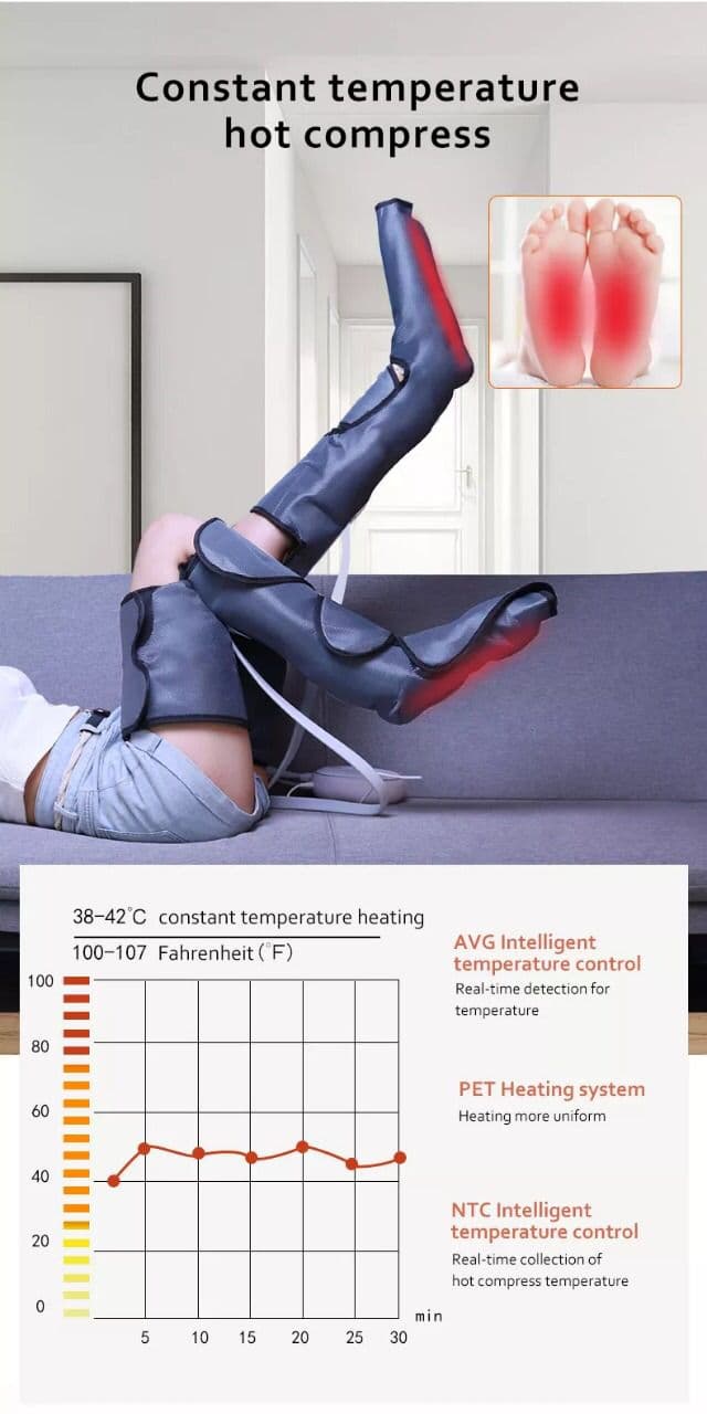 جهاز مساج الأرجل (الأقدام) الإحترافي Portable Air Relax Vibration Full Leg Foot Massager Machine