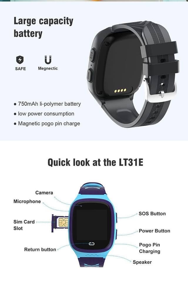 ساعة مراقبة الأطفال مع شريحة و GPS Smart Watch LT31 Children's Watch Positioning GPS