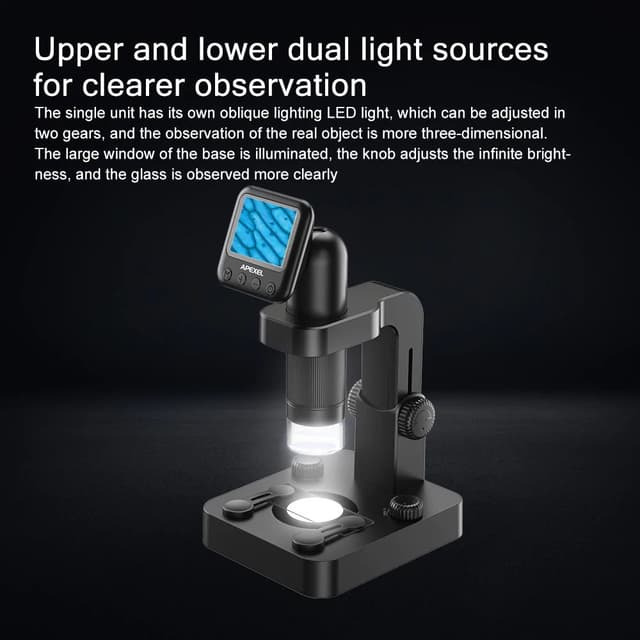 مجهر مايكروسكوب مع شاشة Apexel high resolution Portable Digital Microscope