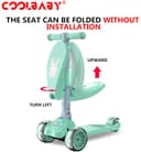 COOLBABY JSMG 3Wheel Scooter, Movable And Adjustable Seat, LED Flash PU Wheel